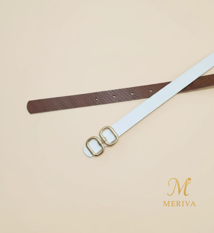 کمربند زنانه ۲.۵ سانت مدل سگک مربع دوطرفه