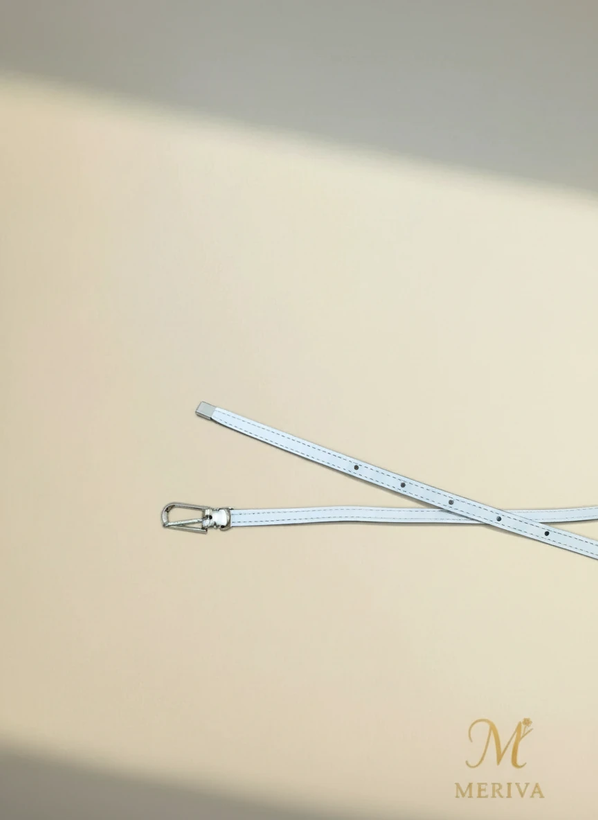 کمربند زنانه باریک ۱ سانت دور دوخت مدل سگک مینیمال