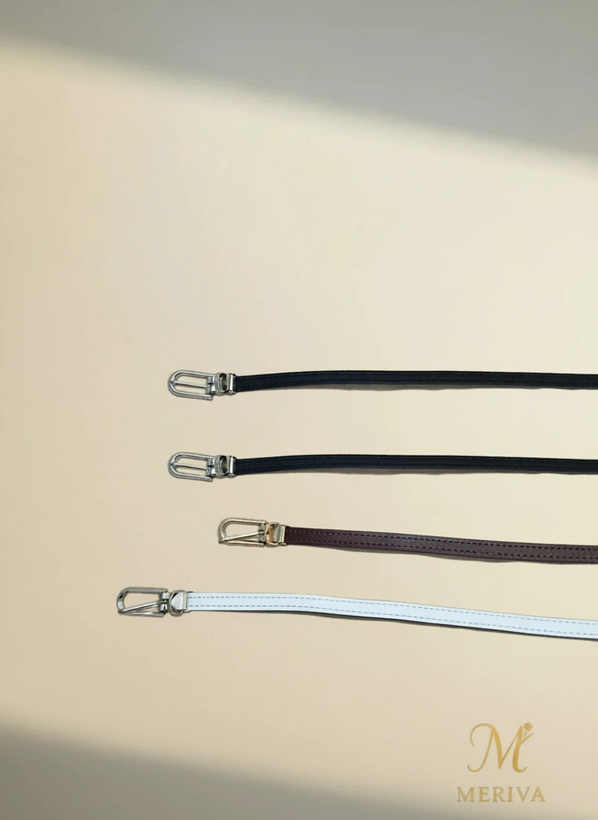 کمربند زنانه باریک ۱ سانت دور دوخت مدل سگک مینیمال