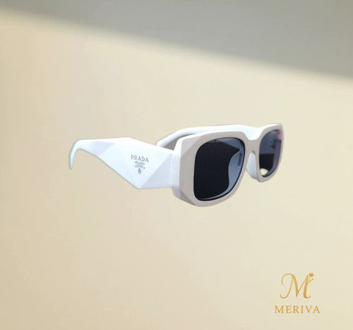 عینک آفتابی زنانه طرح PRADA سفید مات کد PA301
